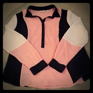 Color Block Button Down